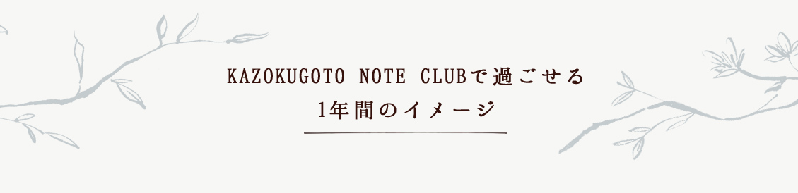 KAZOKUGOTO NOTE CLUBで過ごせる 1年間のイメージ