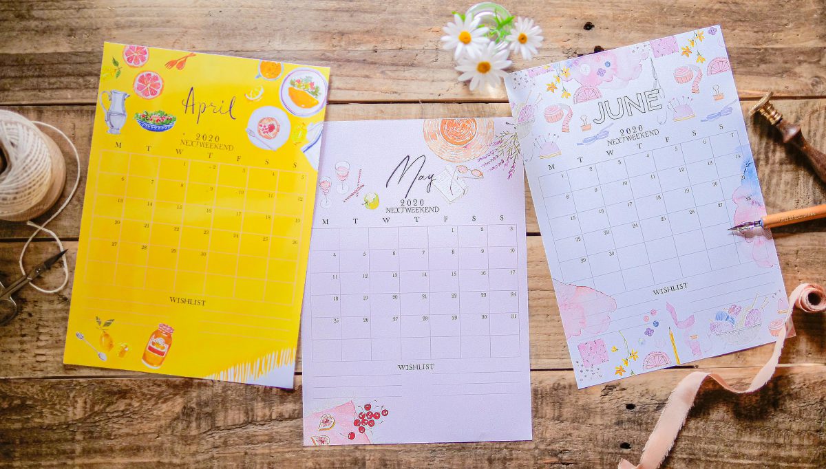 無料ダウンロード 月のはじめにwishlistを書いて楽しもう 季節のカレンダーセット Vol 3 Nextweekend